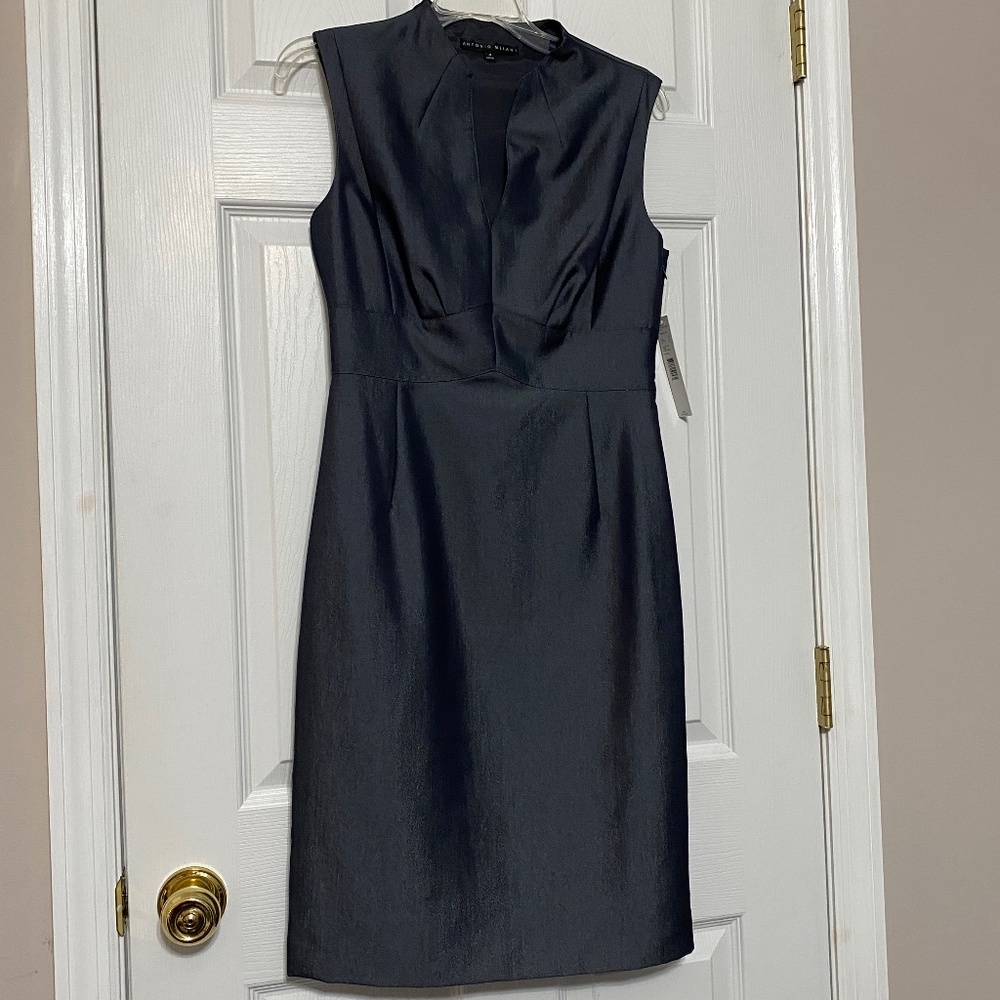 NWT Antonio Melani Admiral Navy Denim Issa Sheath Dress Size 4